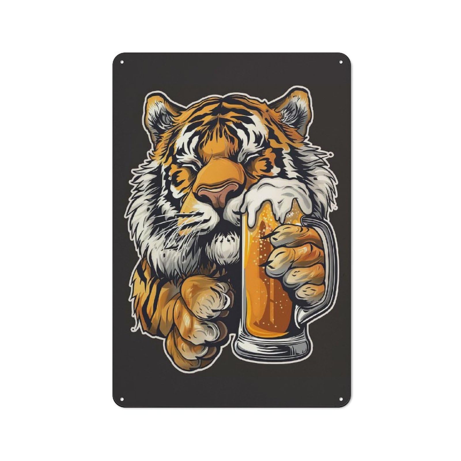 Smart Tiger Beer Decorative Metal Sign 30x20cm, Studio Wall Plaque for Hobby Room, Office, Lounge Or Living Room