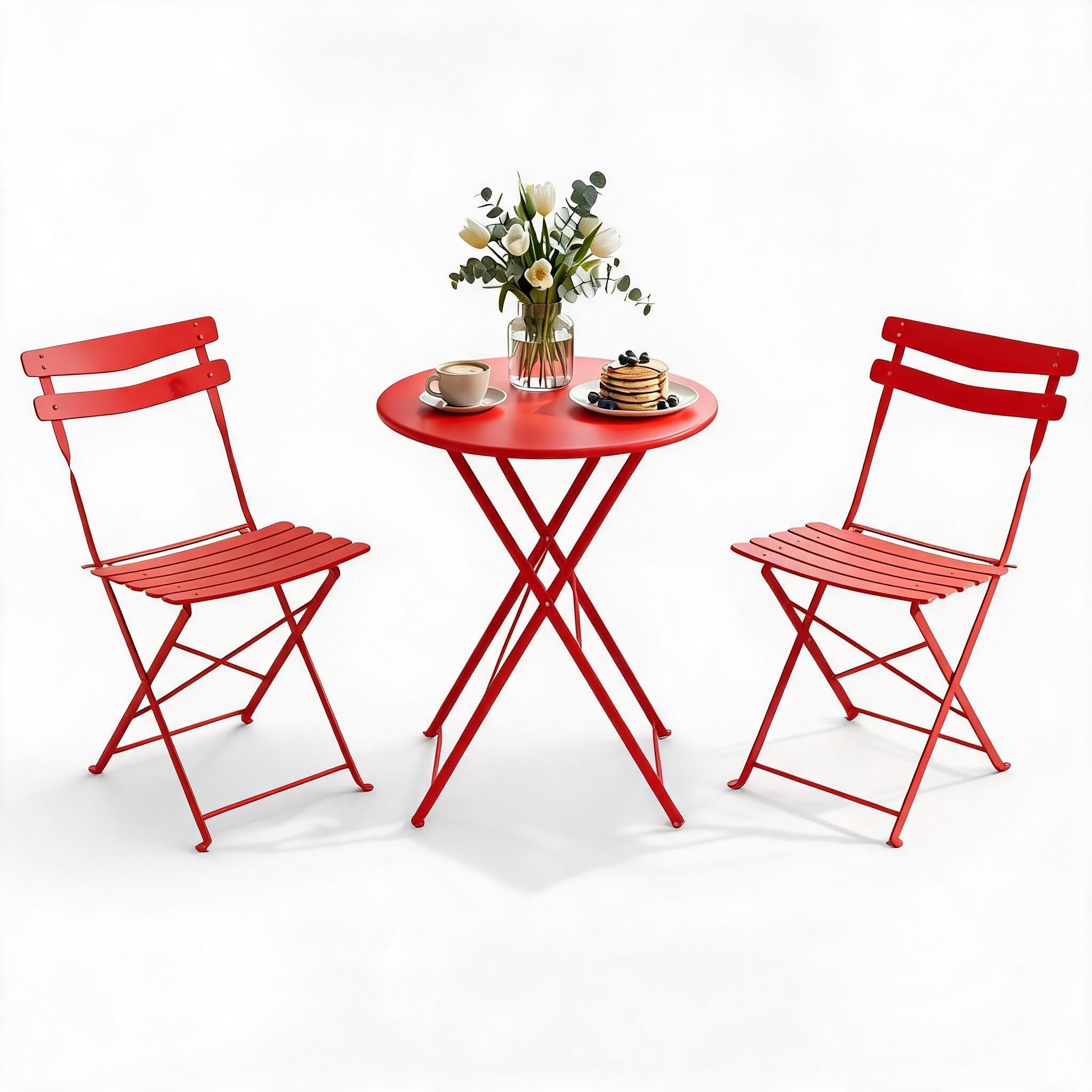 Aptliton 3-Piece Patio Bistro Set for Outdoor, Folding Patio Furniture