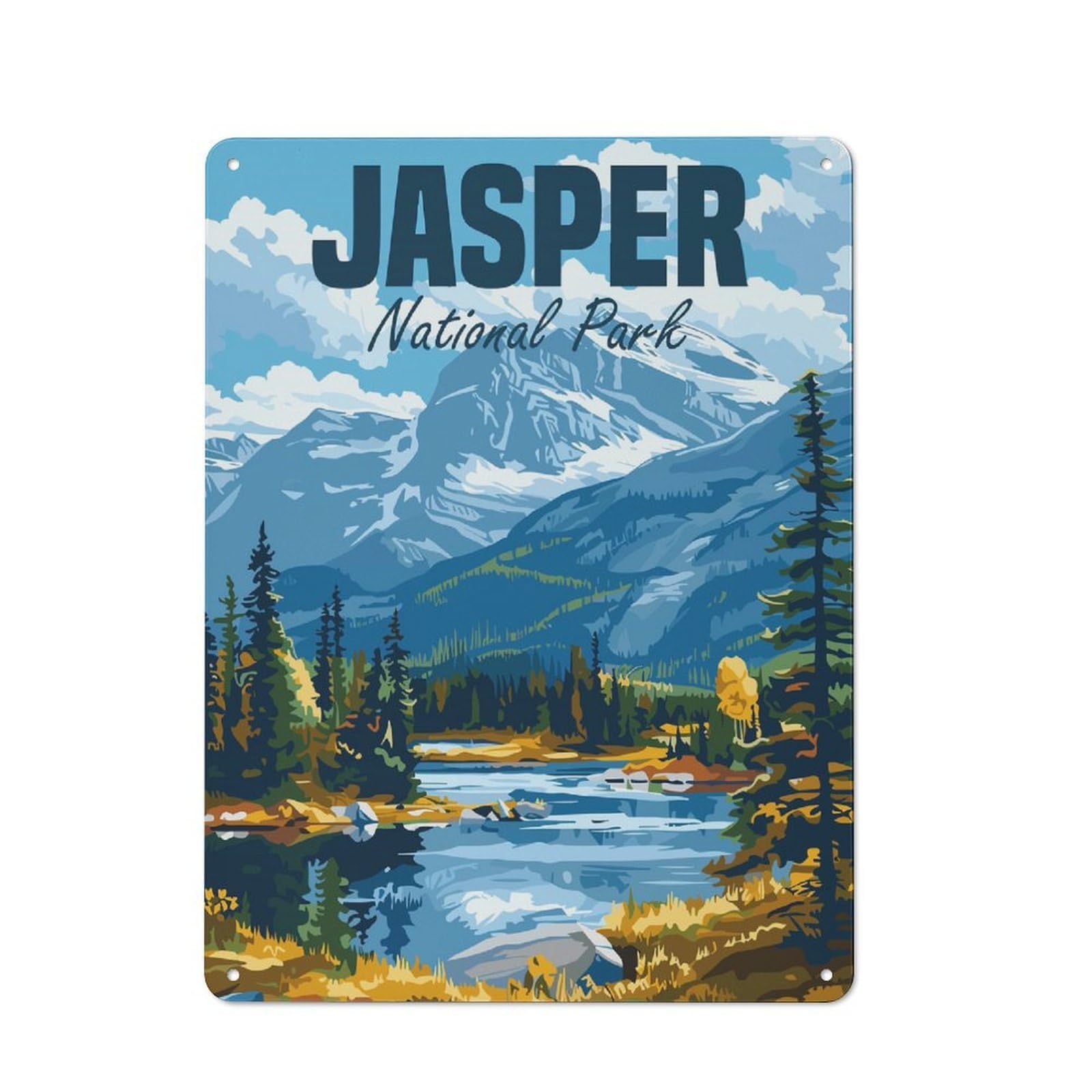 Junmoney Jasper National Park Tin Wall Plaque 40X30cm With For Garage Or Workshop, For An Autumn Wall Display In Garage And Workshop