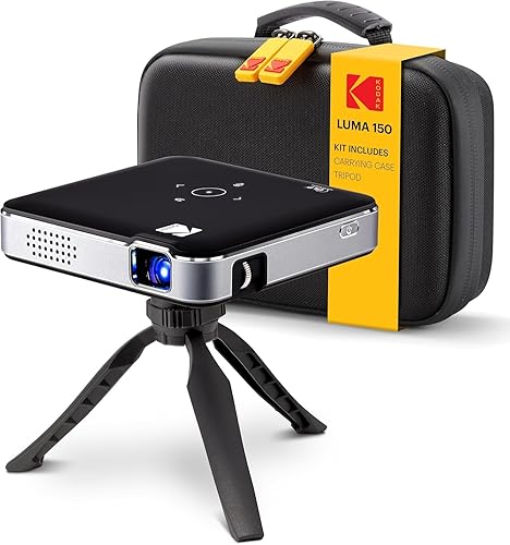 Kodak Luma 150 Mini proyector inalámbrico Pico (negro) Kit estándar, DLP, soporta entrada de 1080p, HDMI, USB y microSD, con una batería recargable
