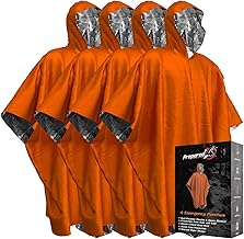 Emergency Blankets & Rain Poncho Hybrid Survival Gear and Equipment – Tough, Waterproof Camping Gear Outdoor Blanket – Ret...