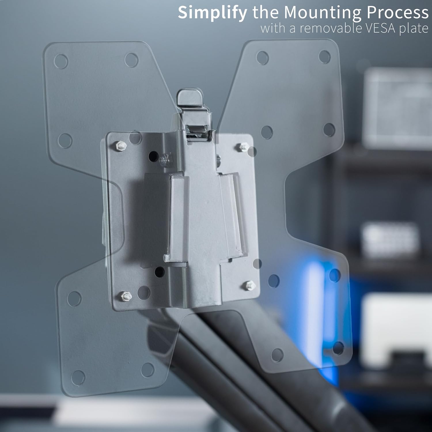 VIVO Large Adapter VESA Mount Quick Release Bracket Kit, Stand Attachment and Wall Mount Removable VESA Plate for Easy LCD Monitor and TV Screen Mounting, STAND-VAD2H