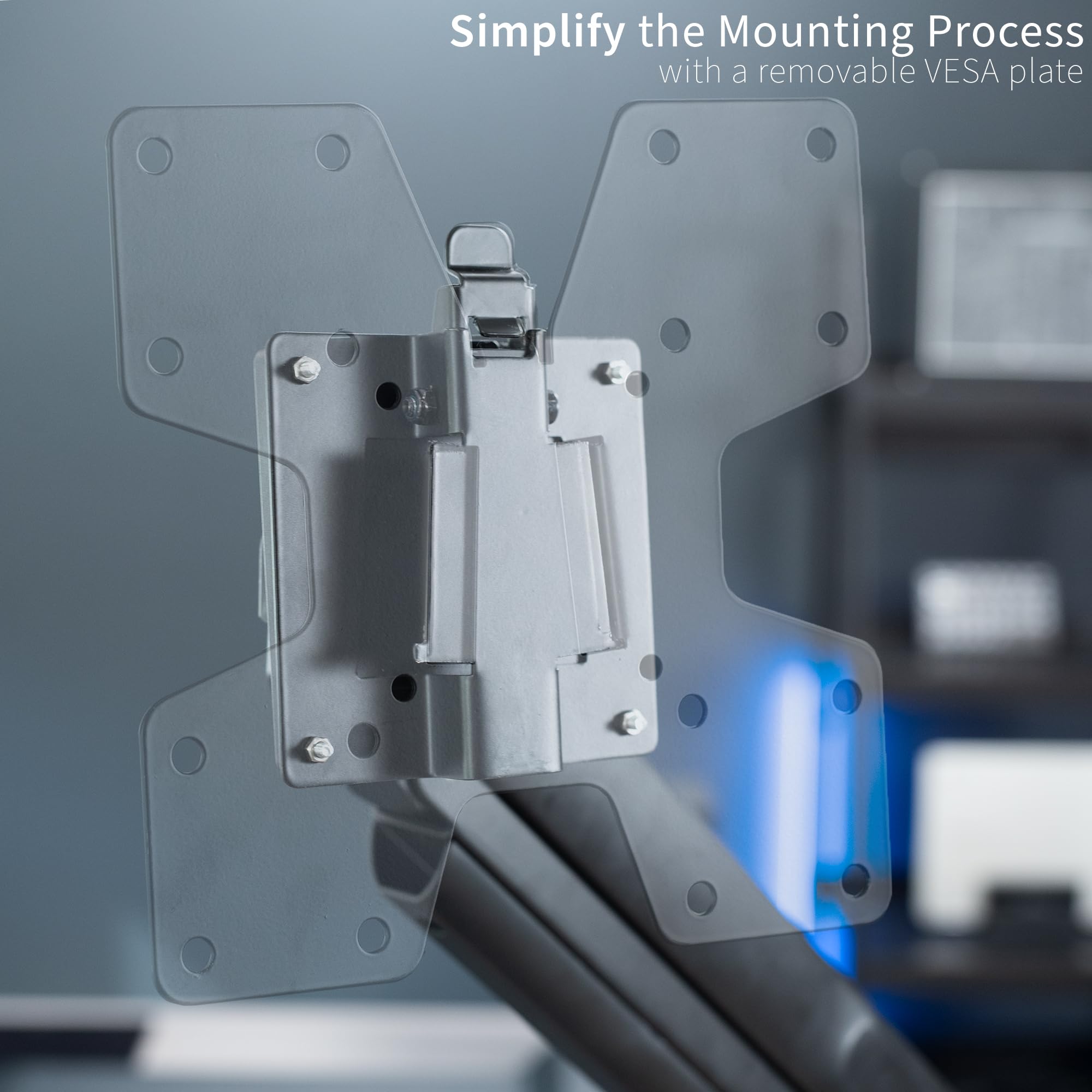Vivo Grand Adaptateur VESA Mount Quick Release Bracket Kit, Support de Fixation et Support Mural Amovible VESA Plaque pour Montage Facile sur écran LCD et écran TV, STAND-VAD2H