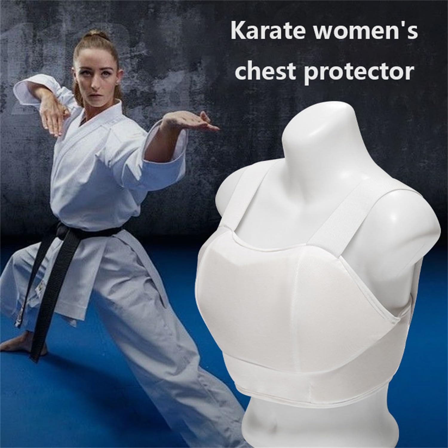 Women's Chest Protector Karate, Women Ribs Protector Taekwondo White Soft Shell (White,S)