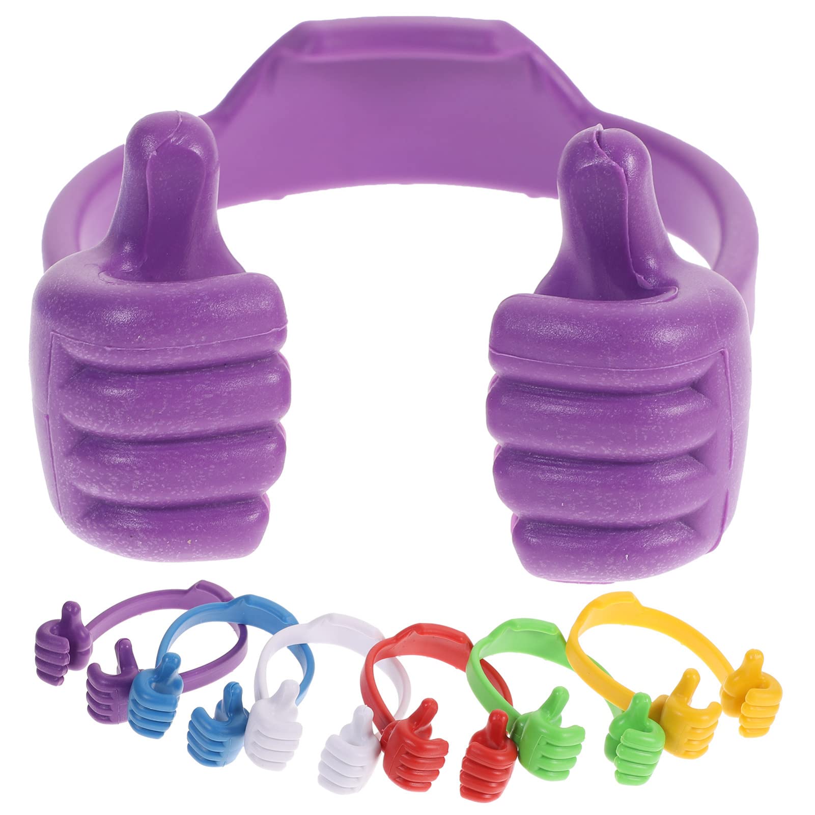 6Pcs Thumb Up Shape Phone Stand Cartoon Lazy Desktop Phone Holder Mobile Phones Stand with Hand Holder for Office Home Desk Use Random Color