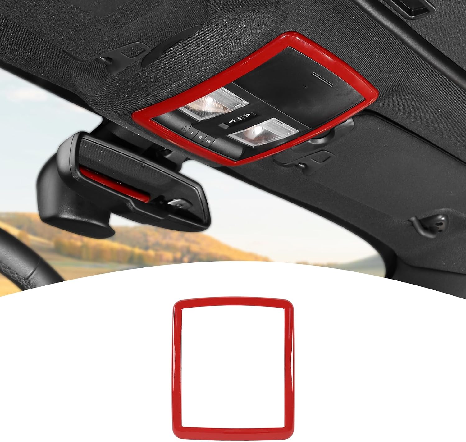 for Challenger Overhead Console Panel Trim Cover Fit for Dodge Challenger 2010-2023 Red Interior Accessories 1pc