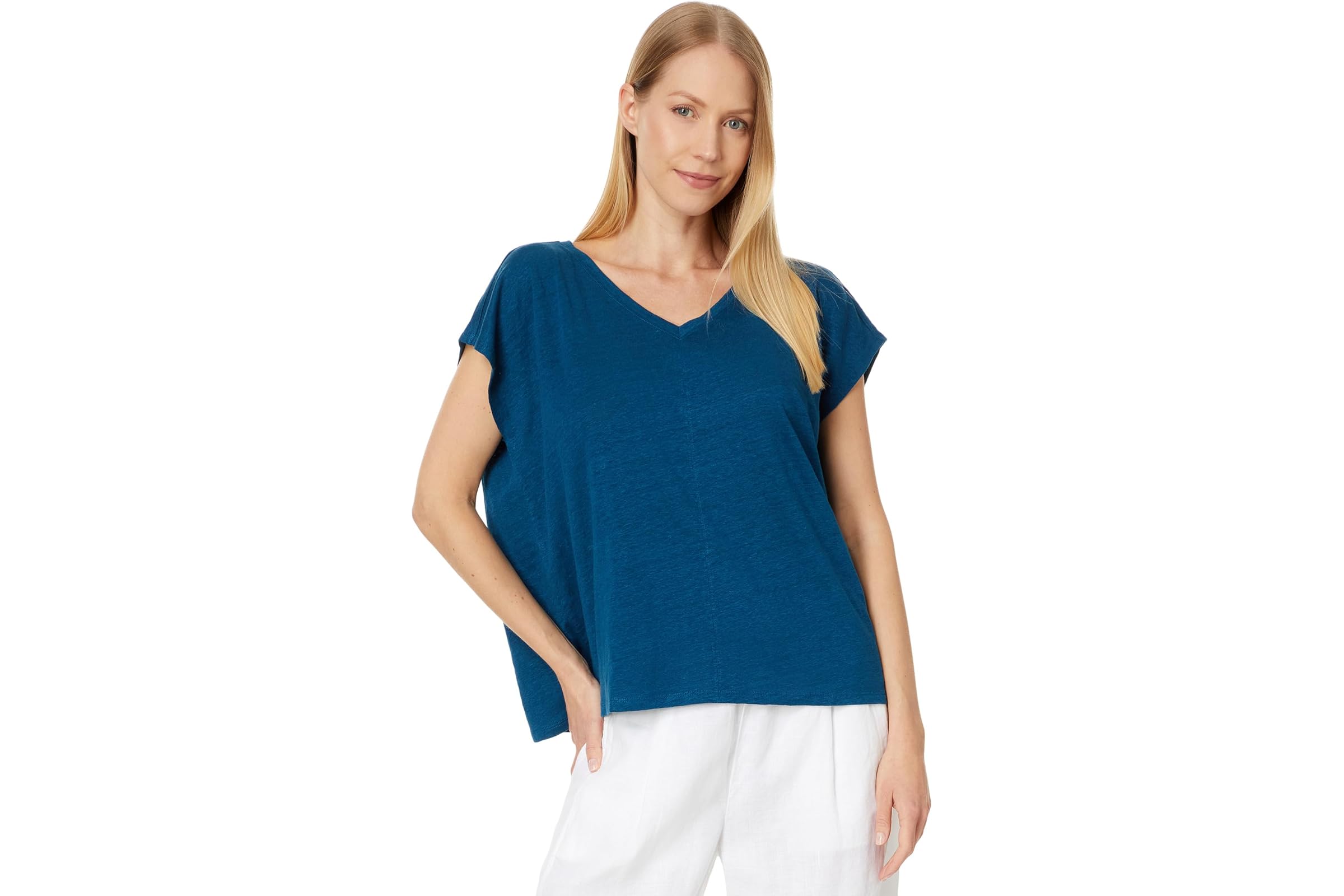 Eileen Fisher V Neck Square Tee