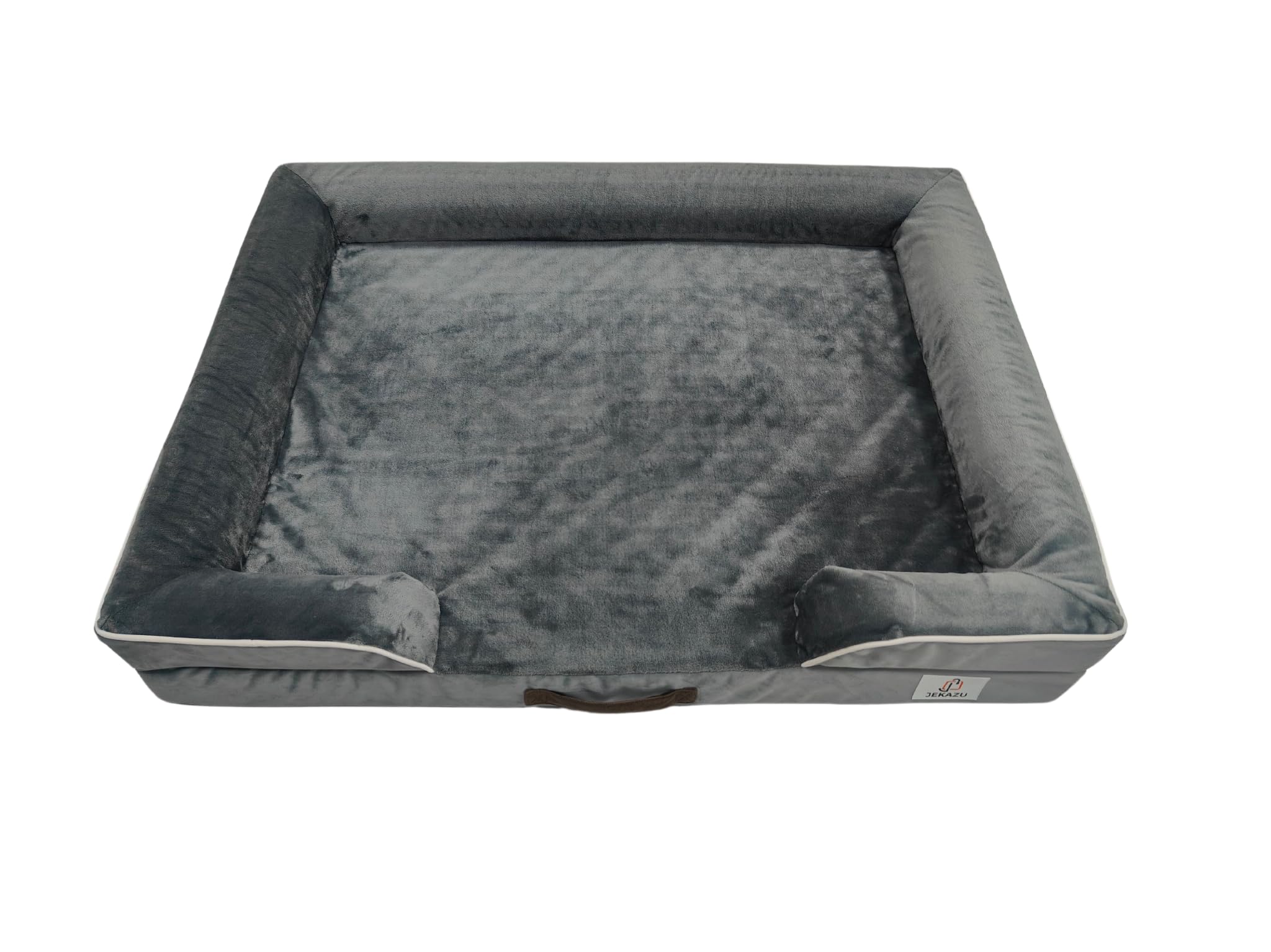 Cama para perros grandes, cama ortopédica para perros extragrandes, impermeable, cama de espuma viscoelástica con funda extraíble lavable, parte inferior antideslizante (XL, gris)