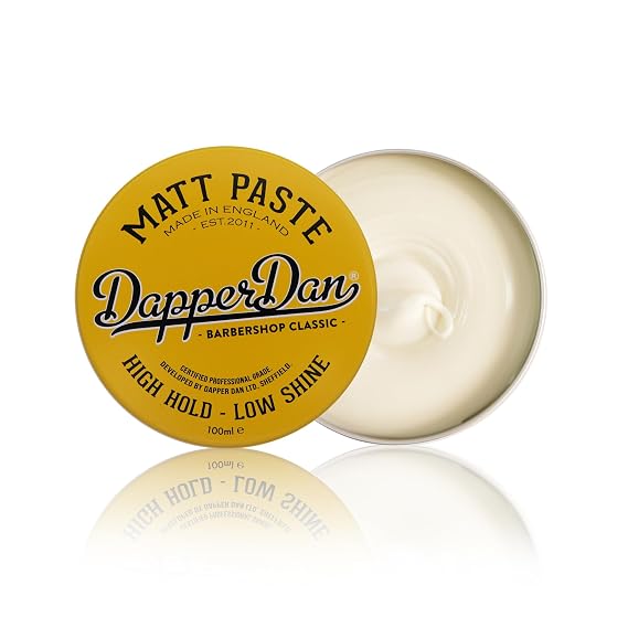 Dapper Dan Matt Paste, High Hold Low Shine Hair Paste for Men, Adds Texture with Flexible Hold for All Styles, Vintage Cologne Fragrance, 1 x 100ml