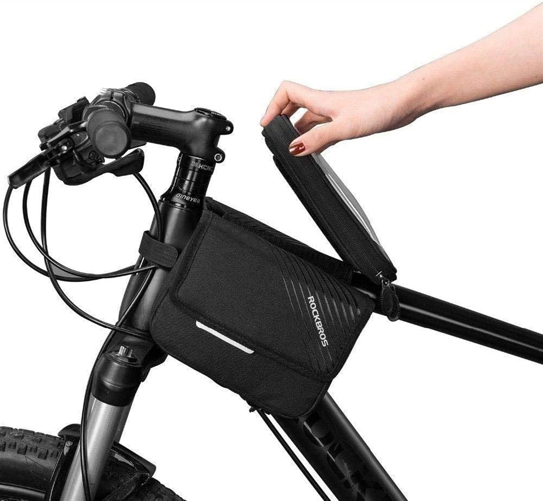 Sac de vélo VTT pour tube supérieur avec support téléphone mobile de la marque SSDD (Lot de 2)
