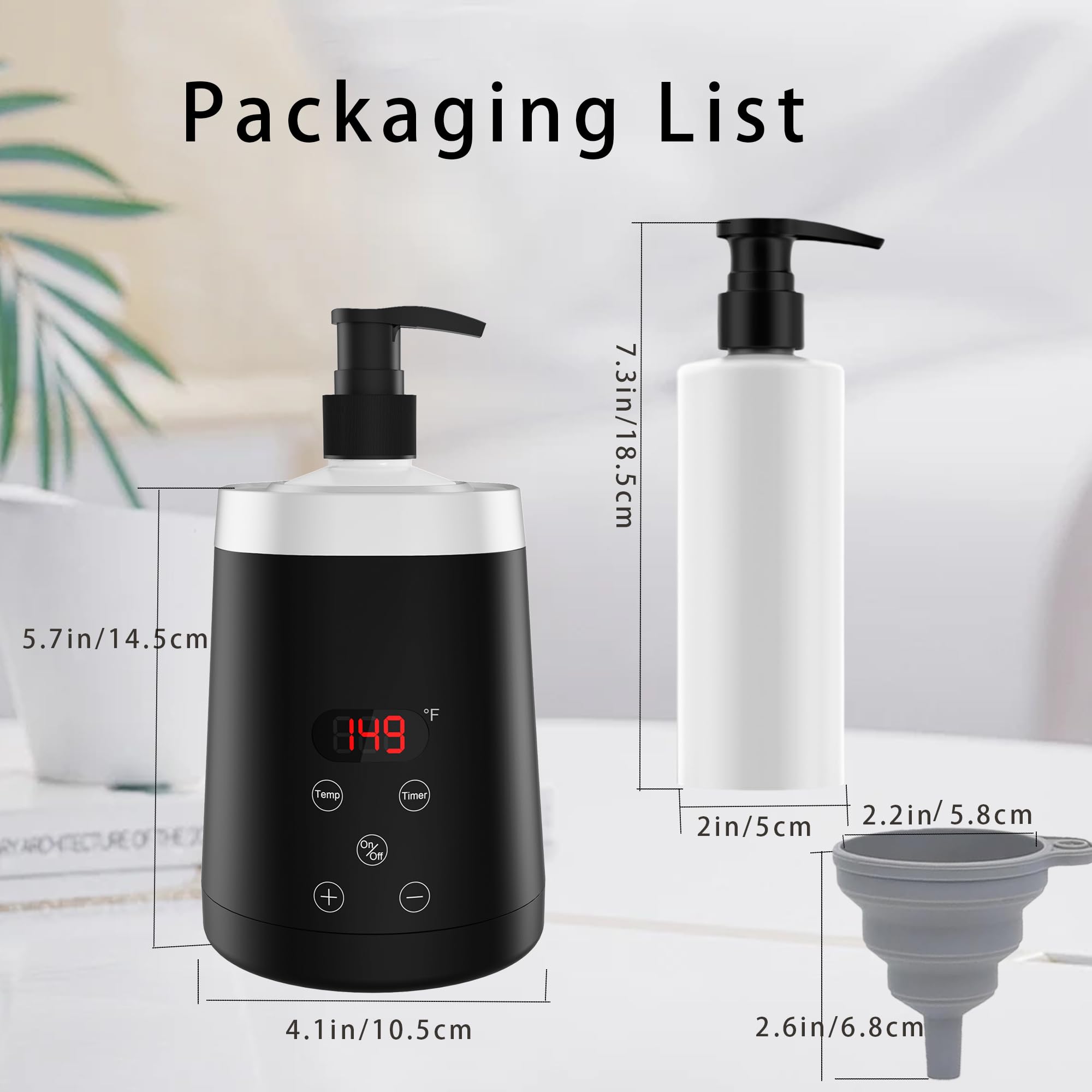 Scaldaolio professionale elettrico per lozioni da massaggio, riscaldatore digitale compatto per saloni di bellezza a casa, termostato automatico per crema riscaldatore con due erogatori di olio imbuto