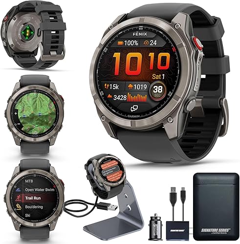 Miniatura 15 de Garmin Fenix 8 Premium Multisport GPS Reloj inteligente para correr, 47 mm | AMOLED, Certificado para buceo, linterna incorporada | Titanio con