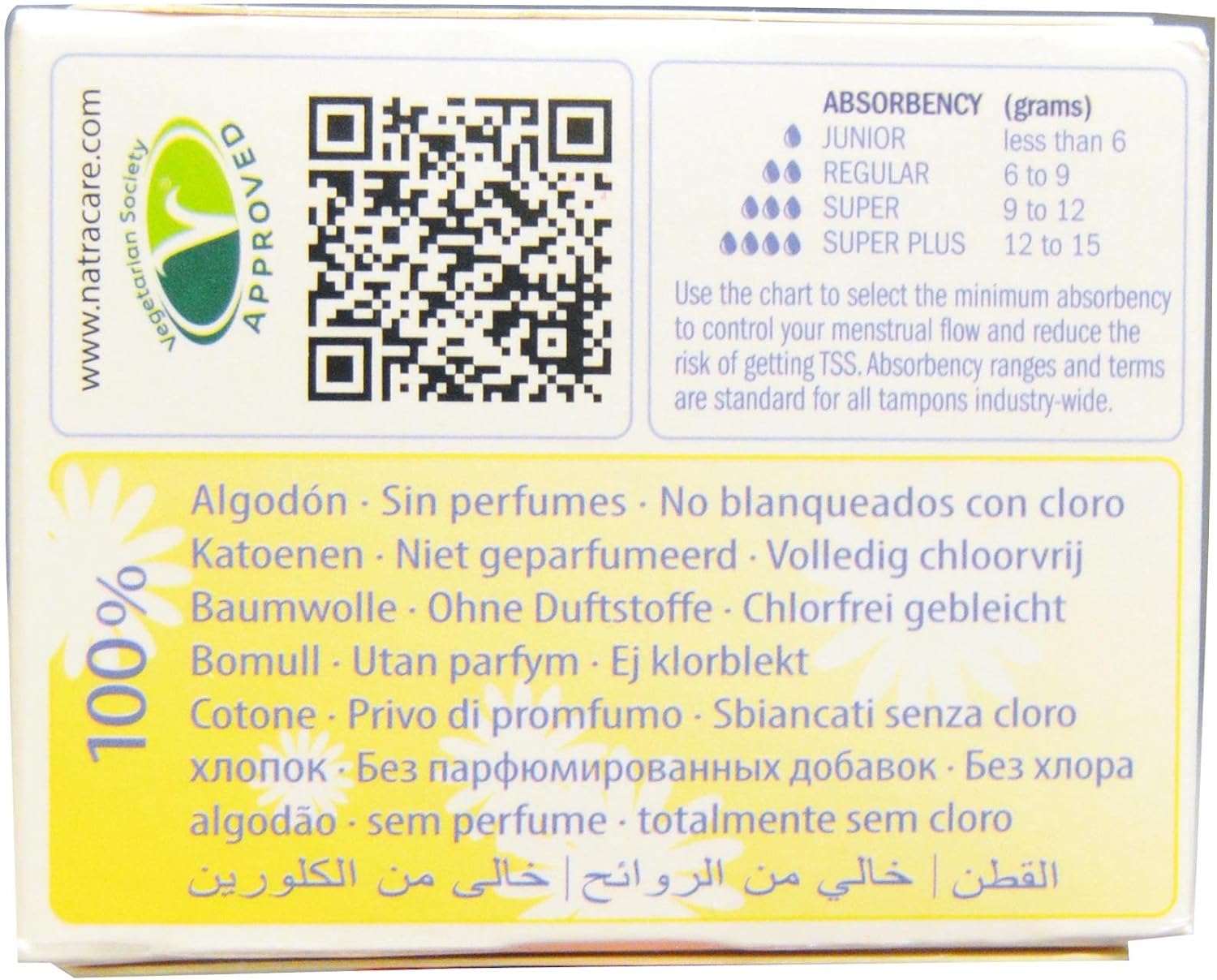 Organic 100% Cotton Tampons Regular 10 Count