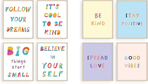 Paquete impreso con citas inspiradoras y arte de pared para niños