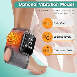Cordless Ankle Heating Pad for Pain Relief, Ankle Massager for Circulation and Pain, Rechargeable Ankle Brace Massager, Heated Ankle Wrap