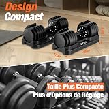 DH FitLife 12 kg / 25 kg Adjustable Dumbbells 2.5-12 kg / 4-25 kg with 10 Weight Levels, Dumbbells Set with Weight Plates, Variable Weights 10 in 1 (12 kg x 2) - 4