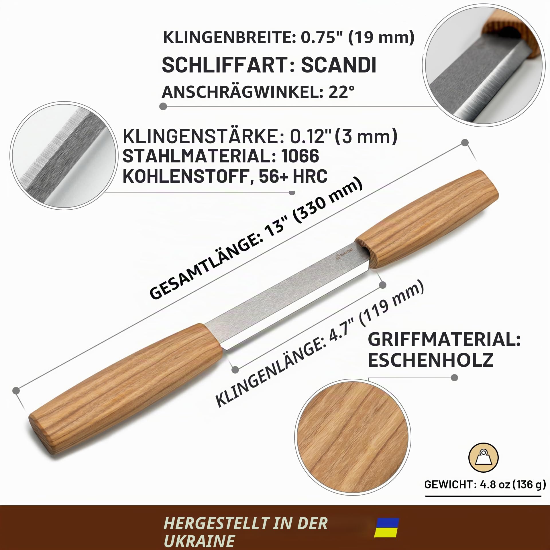 BeaverCraft DK2 Ziehmesser Holzbearbeitungswerkzeug 11cm Ziehmesser Holzschnitzwerkzeuge Holzziehmesser Holzbearbeitung Schnitzwerkzeuge