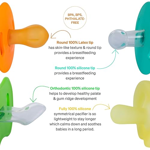 Miniatura 3 de Love Noobs Chupetes de 0 a 6 meses kit de iniciación de chupete de bebé silicona para recién nacidos chupete de goma natural de 0 a 3 meses chupete