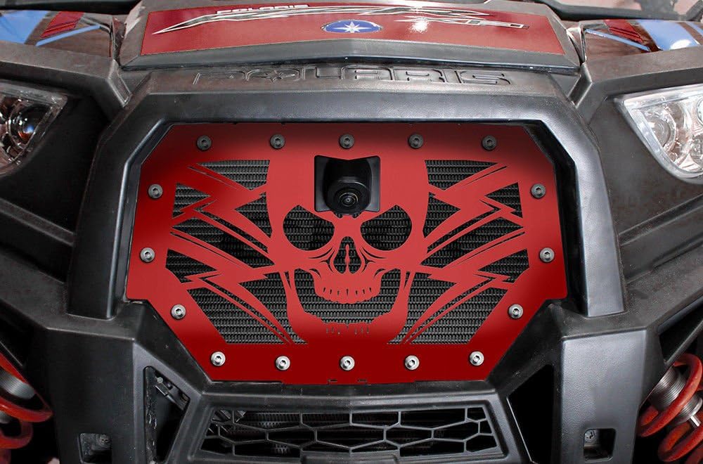 300 Industries Steel Grille Replacement for Polaris RZR 1000 XP Ride Command 2017-2018 - Single Piece Powder Coated Red - Havoc