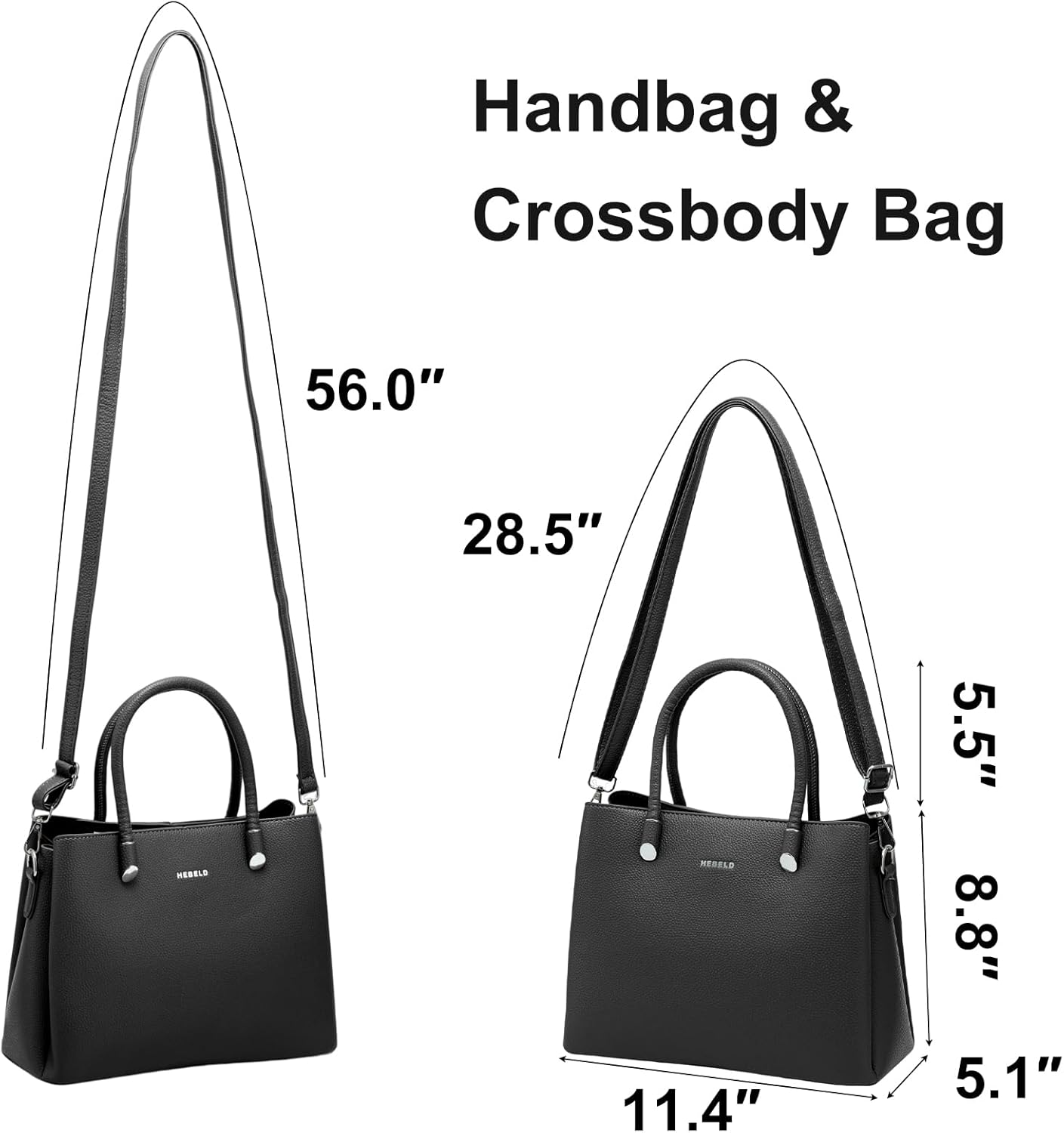 Women's Top-Handle Handbags PU Leather Satchel Handbag with Detachable Shoulder Strap for Casual, Work, Traveling