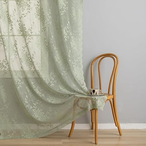 Miniatura 9 de YJ YANJUN Cortinas góticas de encaje negro para cafetería, 36 x 36 pulgadas, 2 paneles para cocina, baño, decoración de Halloween