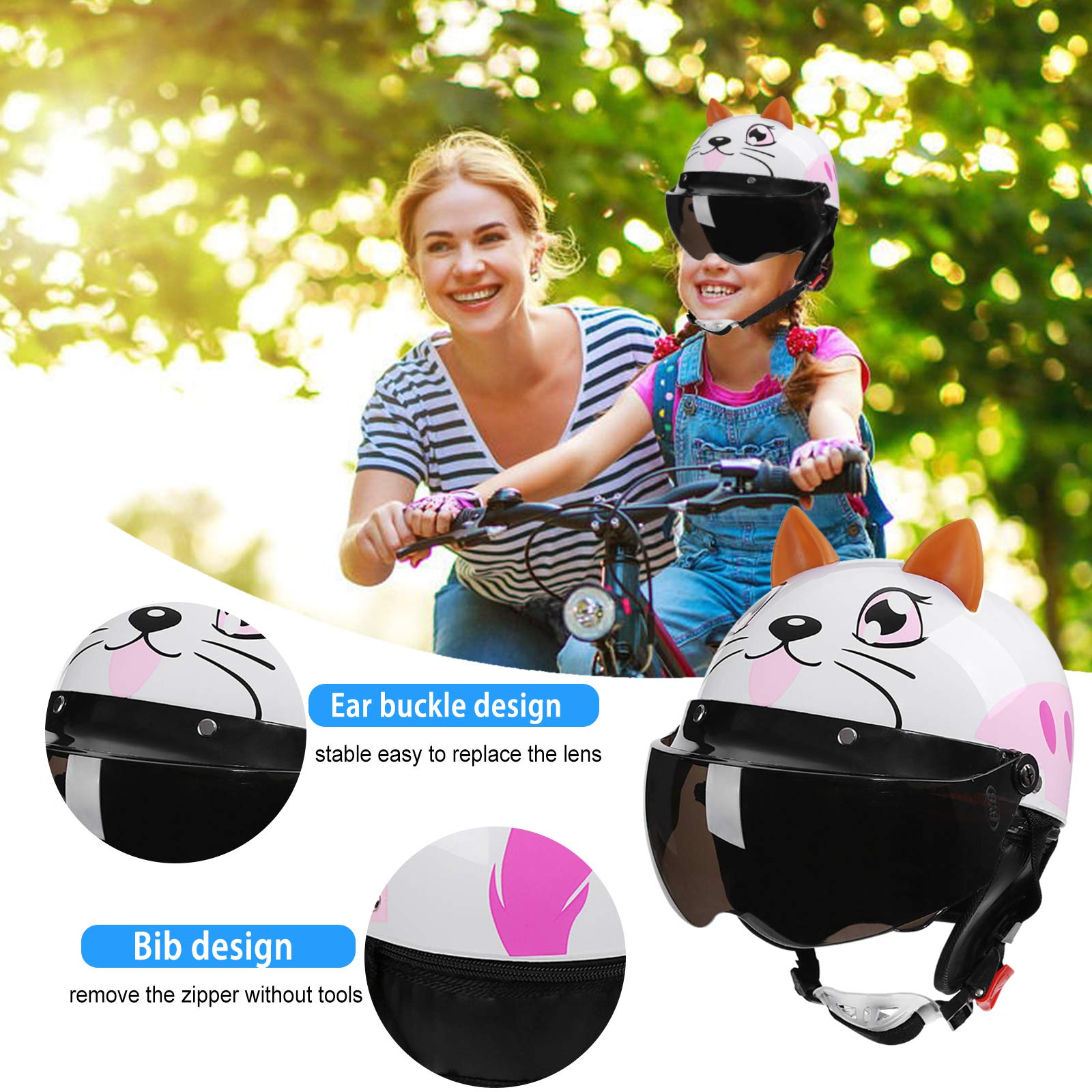 Galatée Casco da Bicicletta per Bambini, Adatto per Scooter Tricicli Skateboard e Biciclette, e Dotato di Sciarpa Calda e Visiera Parasole per la Protezione del Viso