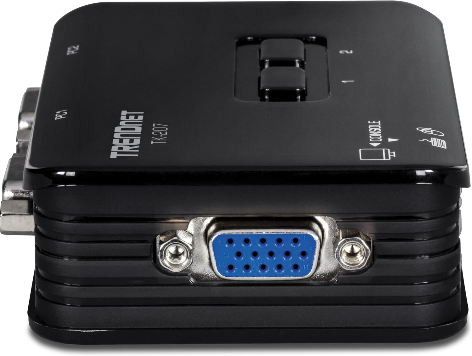 TRENDnet 2-Port USB KVM Switch and Cable Kit, 2048 x 1536 Resolution, Device Monitoring, Auto-Scan, Audible Feedback, USB 1.1, Compliant with Windows and Linux, Hot-Pluggable, White, TK-207K