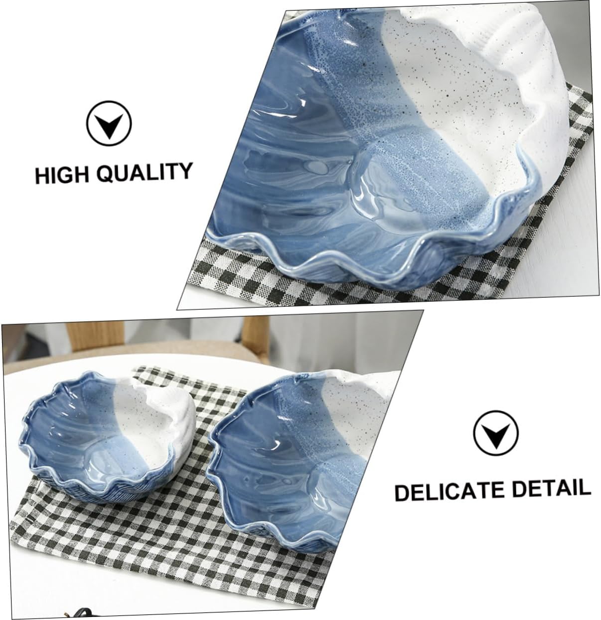 Ciieeo Ceramic Seashell Storage Tray Multi Purpose Porcelain Jewelry Key Organizer Household Decorative Coastal Bowl for Home Office Sundries Holder