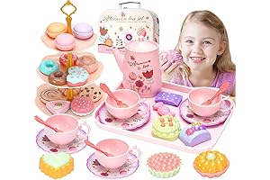 42 Piece Juegos de Te Playset for Pretend Play (Teal)