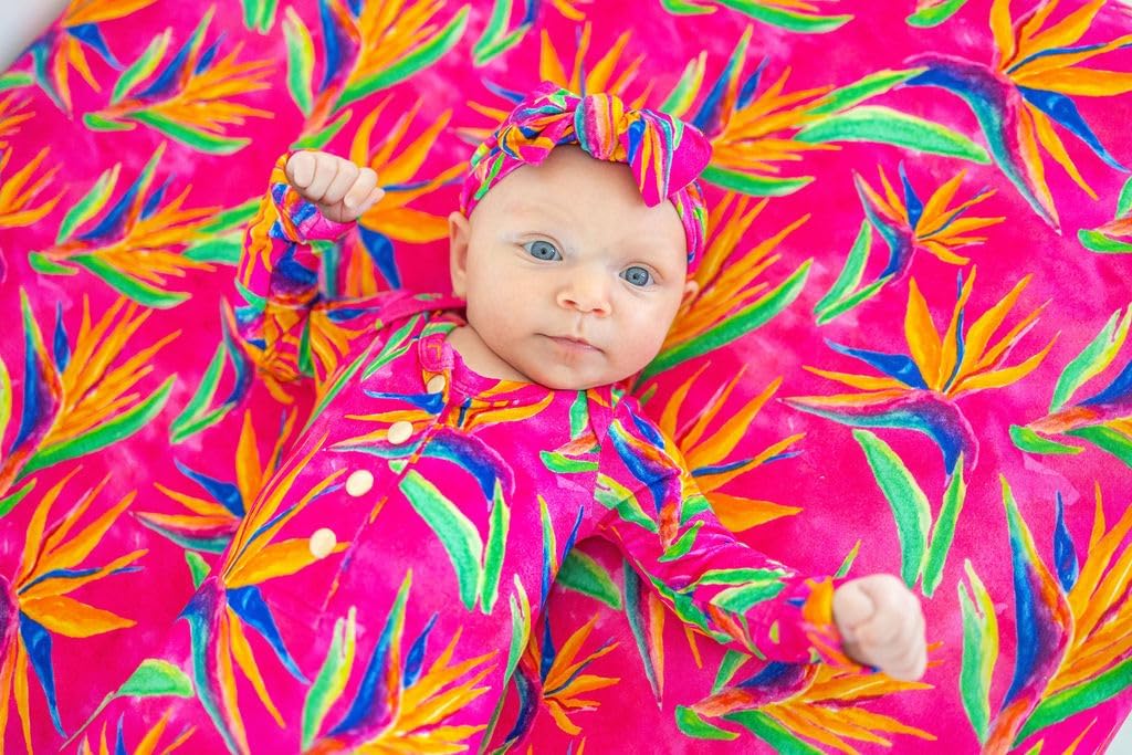 Bird of Paradise Fitted Crib Sheet, Made from Viscose from Bamboo and Spandex Material, Fits Standard Crib and Toddler Mattresses, by Florida Kid Co.