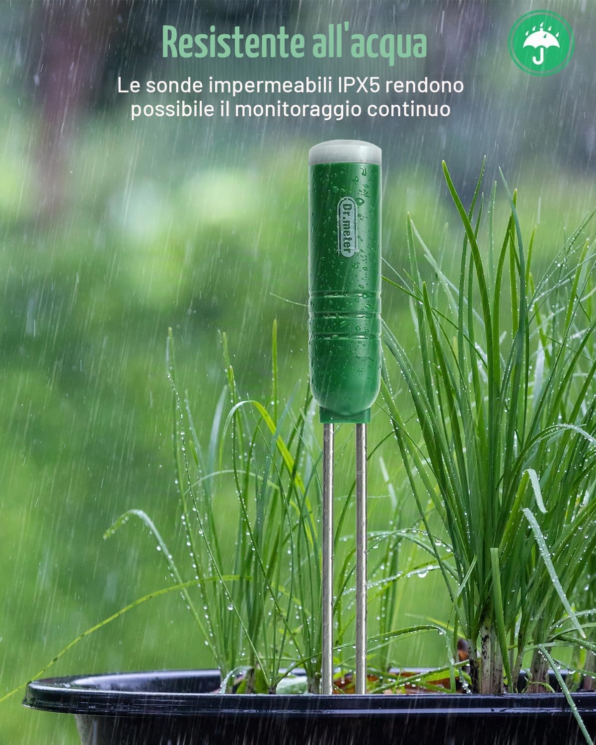 Dr.meter Misuratore umidità Terreno, 4 in 1 Igrometro Piante Tester del Suolo/Temperatura/Luce/Tempo con Display LCD Digitale per Giardinaggio, Agricoltura, Piante (Batteria Non Inclusa)
