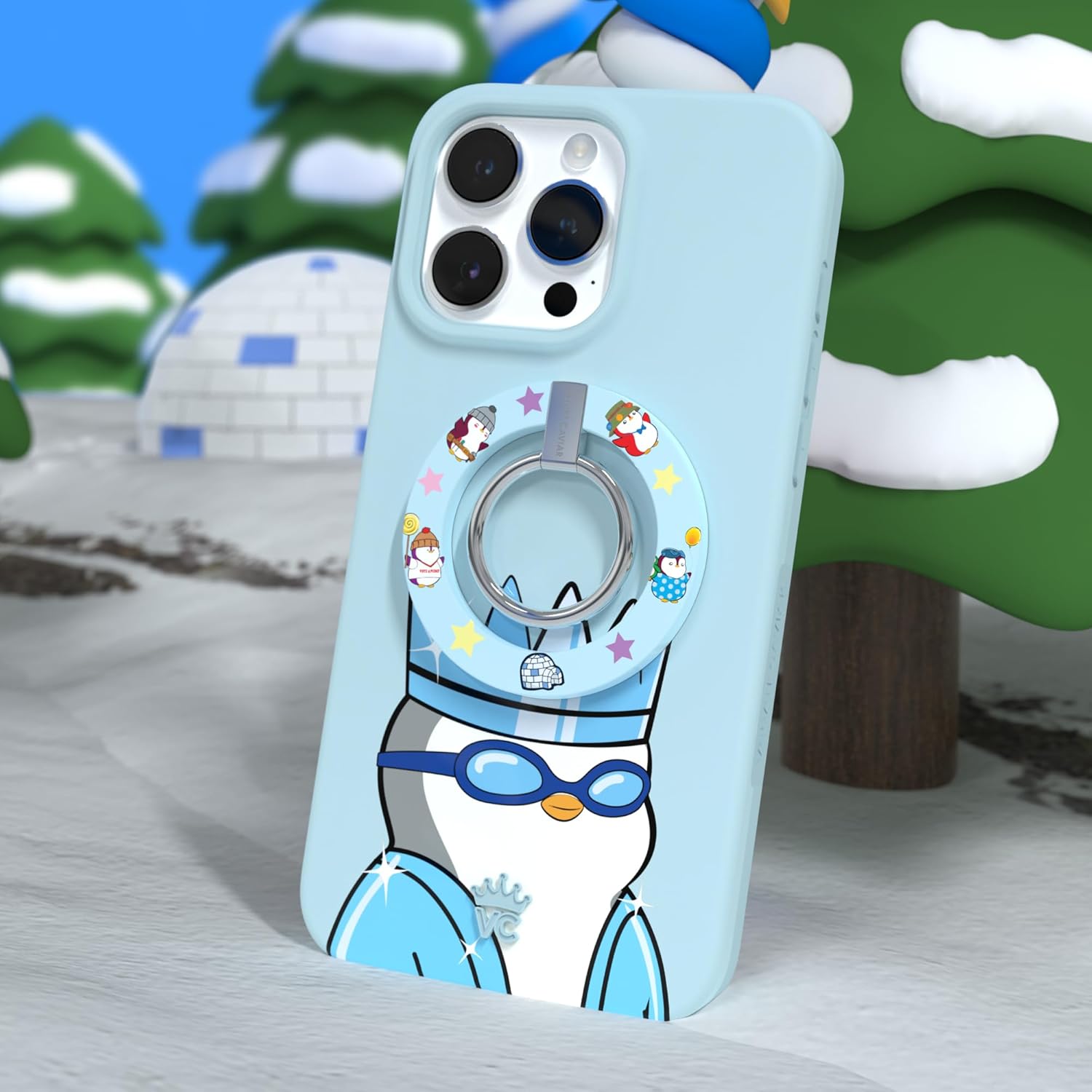 VELVET CAVIAR x Pudgy Penguins Compatible with iPhone 13 Case Cute - Compatible with MagSafe - Cool Polar Blue Winter