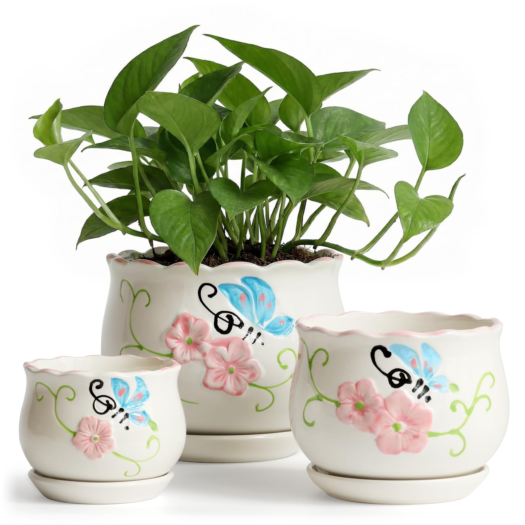 STHIE Floral Ceramic Pots