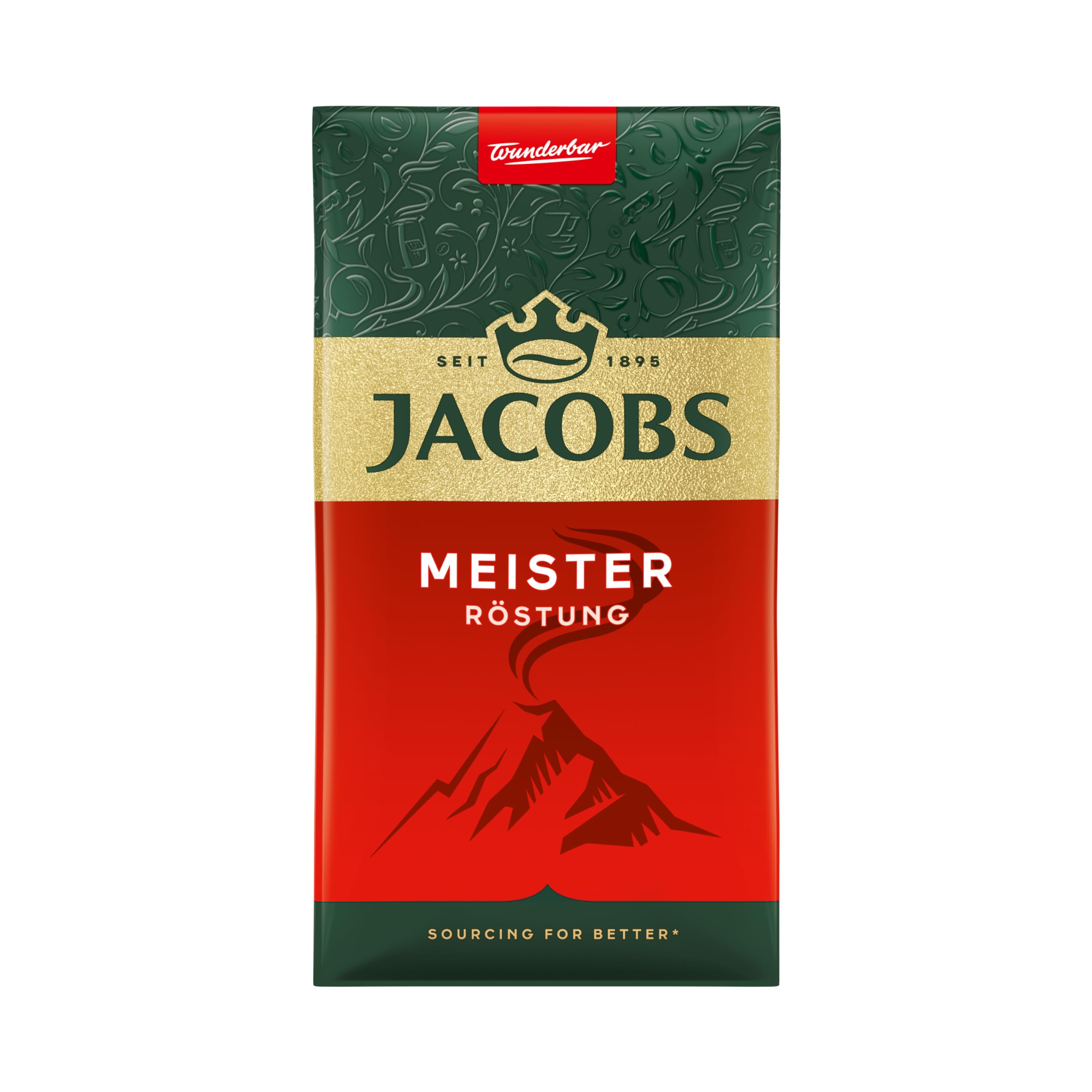 Jacobs Filterkaffee Meisterröstung, dunkle Röstung, Kaffee gemahlen, geröstet in Deutschland, ideal für Filterkaffeemaschine & French Press, Intensität 9/10, 500 g