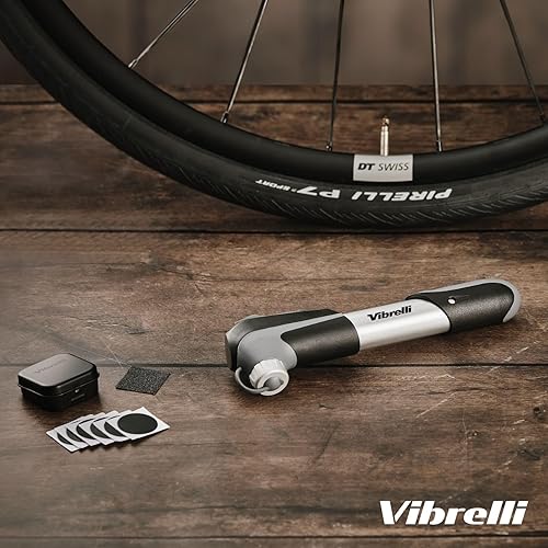 Miniatura 7 de Vibrelli Mini Bike Pump - Presta & Schrader Bicycle Pump - 120 PSI Tire Pump for Road & MTB - No Valve Changing Needed