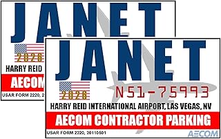 2026 Area 51 Janet Airlines Parking Stickers, Set of 2 UFO