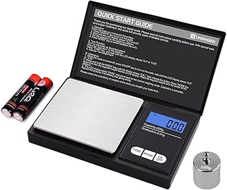 Digital Gram Scale,200g 0.01g/0.001oz Weight Scale Gram and Ounce,Electronic Smart Mini Pocket Scale with 100g Calibration Weight,for Grain,Gold,Jewelry,Power,LCD Display, Tare, Auto Off