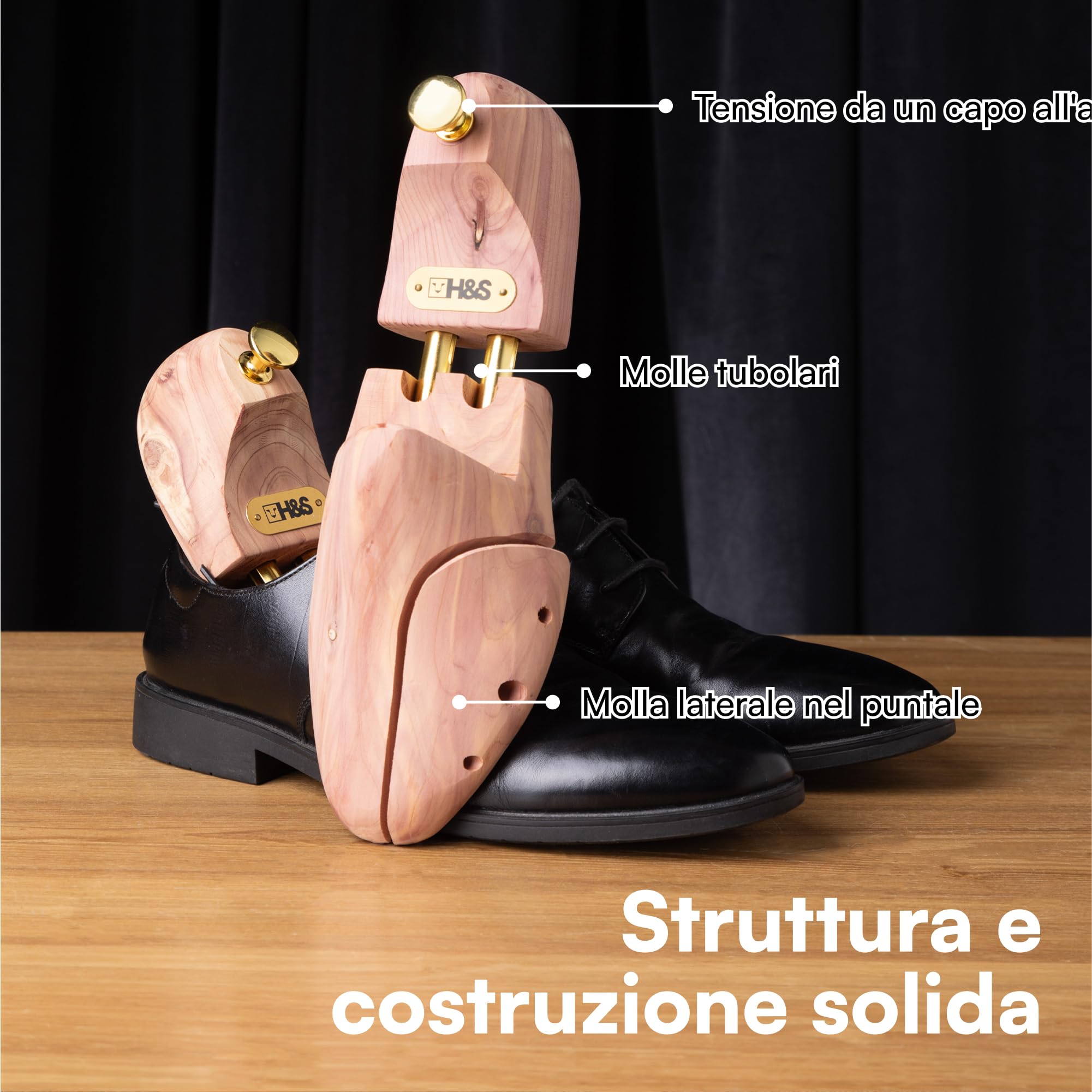 H&S Tendiscarpe Legno - Allarga Scarpe Uomo e Donna - Forme per Scarpe in Legno di Credo - Tendi Scarpe per Durabilità e Comfort - Forma per Scarpe