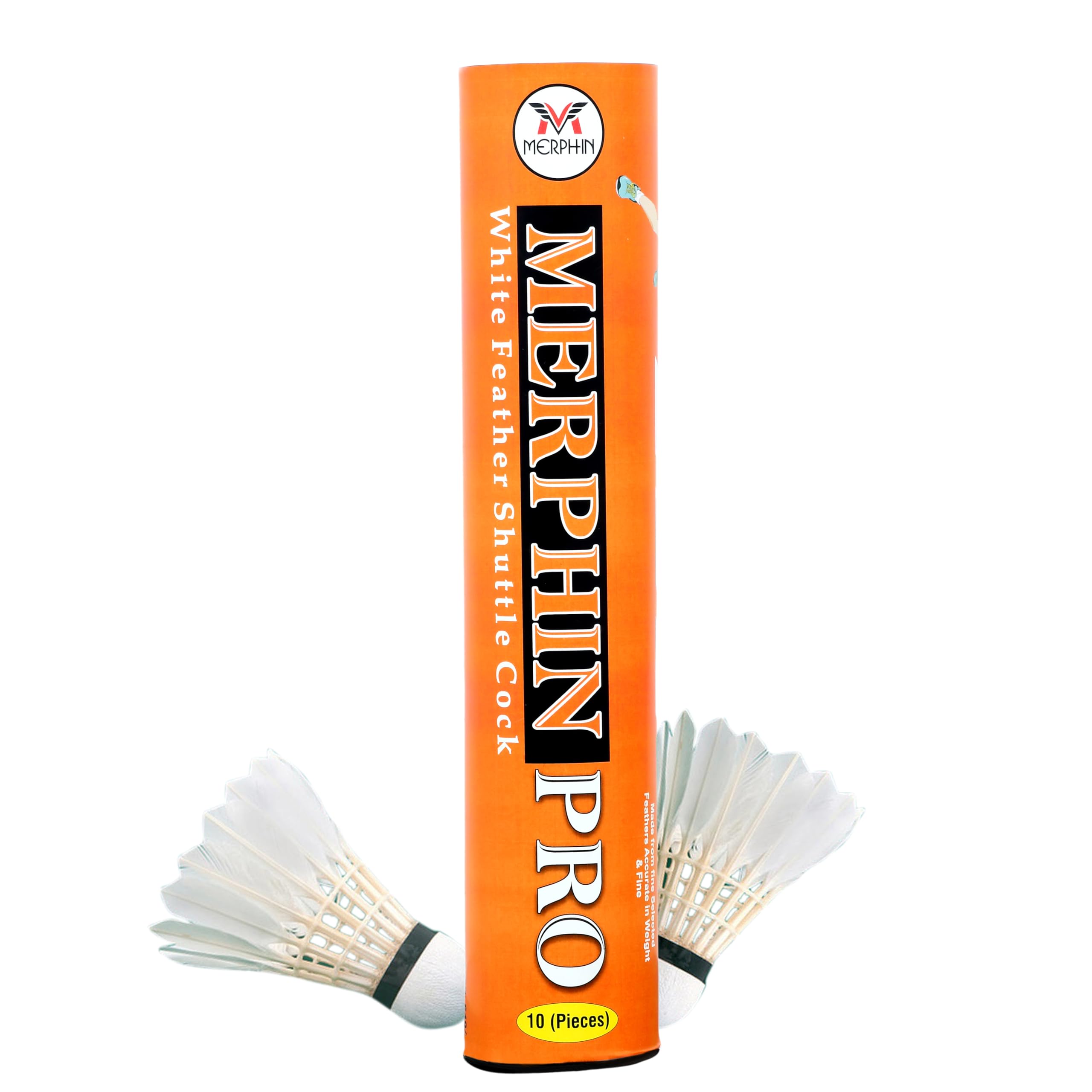 Merphin Pro White Feather Badminton Shuttle Cock with Heavy Cork and Excellent Flite (10 Piece Box) (10) (B09QJRHFKZ) Amazon Price History, Amazon Price Tracker