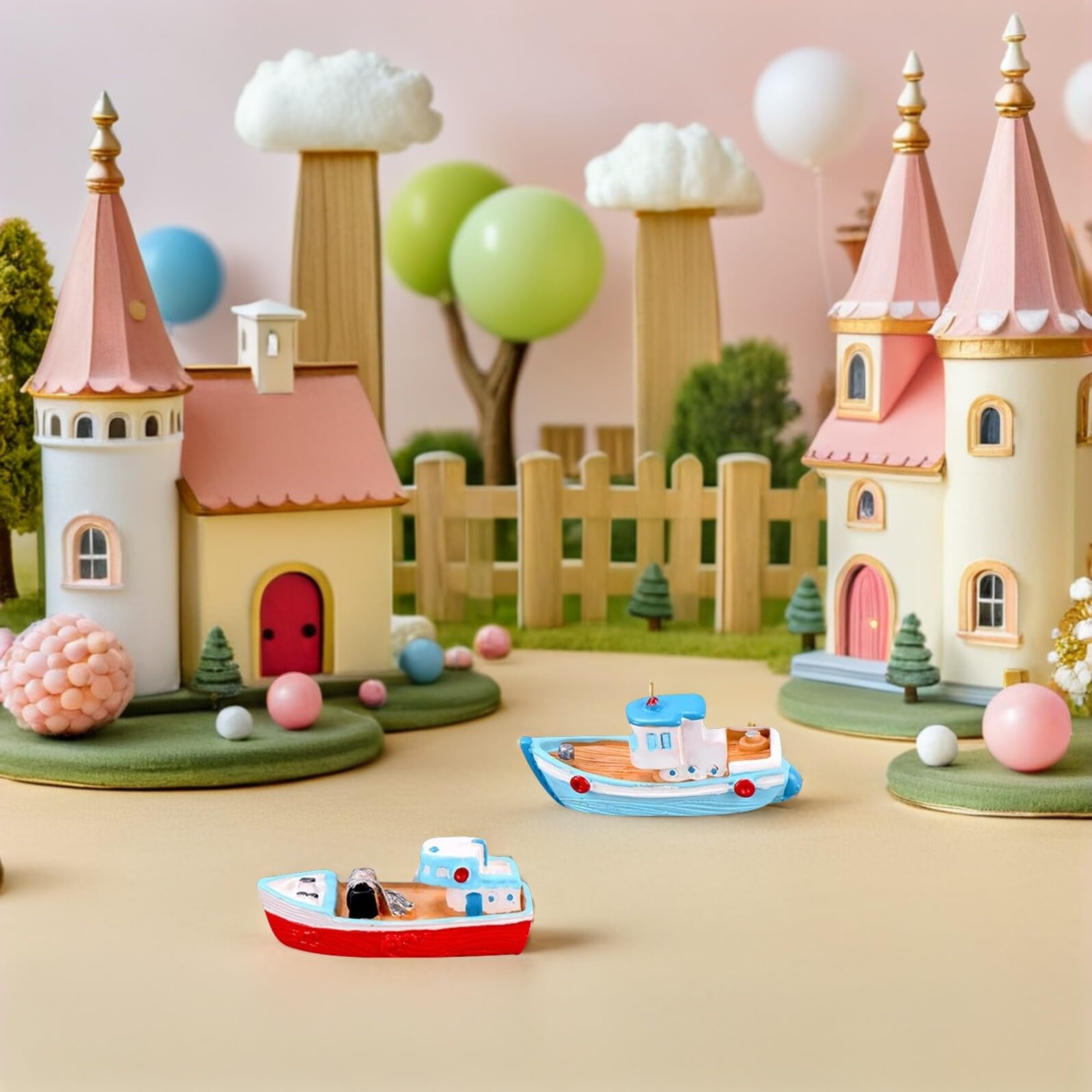 STOBOK Decorazione Nautica: Mini Barca In Resina Stile Mediterraneo Per Casa - 3