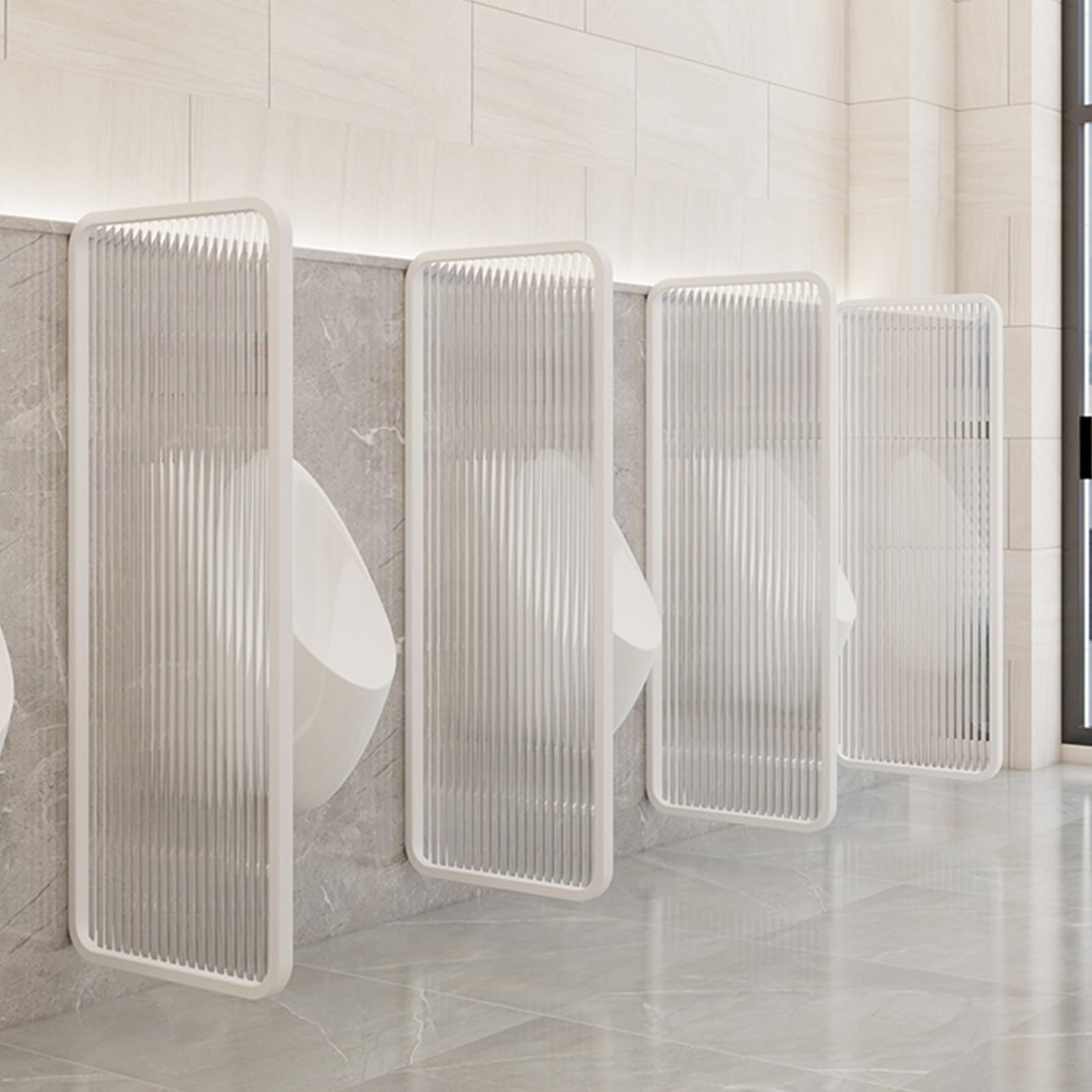 GTHTUHFD Urinal Screen For Privacy, Wall Partition For Restroom, Men‘S Toilet Divider, Glass Partition Wall, Home Improvement Screen,White-2pcs