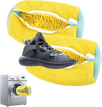 Shoe Washing Bag for Washing Machine, 2pcs Shoe Washing Bag for Washing Machine, Reusable Mesh Laundry Shoe Wash Bag Shoe Cleaning for All Shoes, Adjustable Shoes Laundry Bag Sneaker Washing Bag