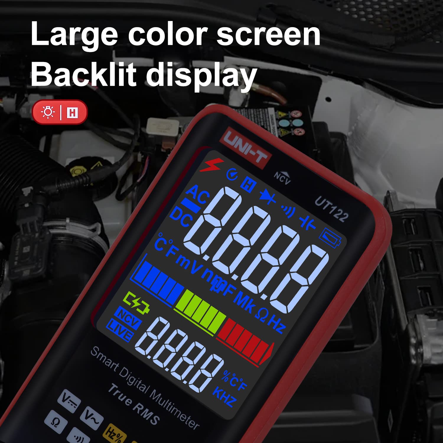 UNI-T UT122 Multimeter being charged via Type-C USB
