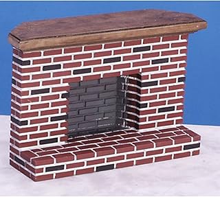 Town Square Miniatures Red Brick Fireplace