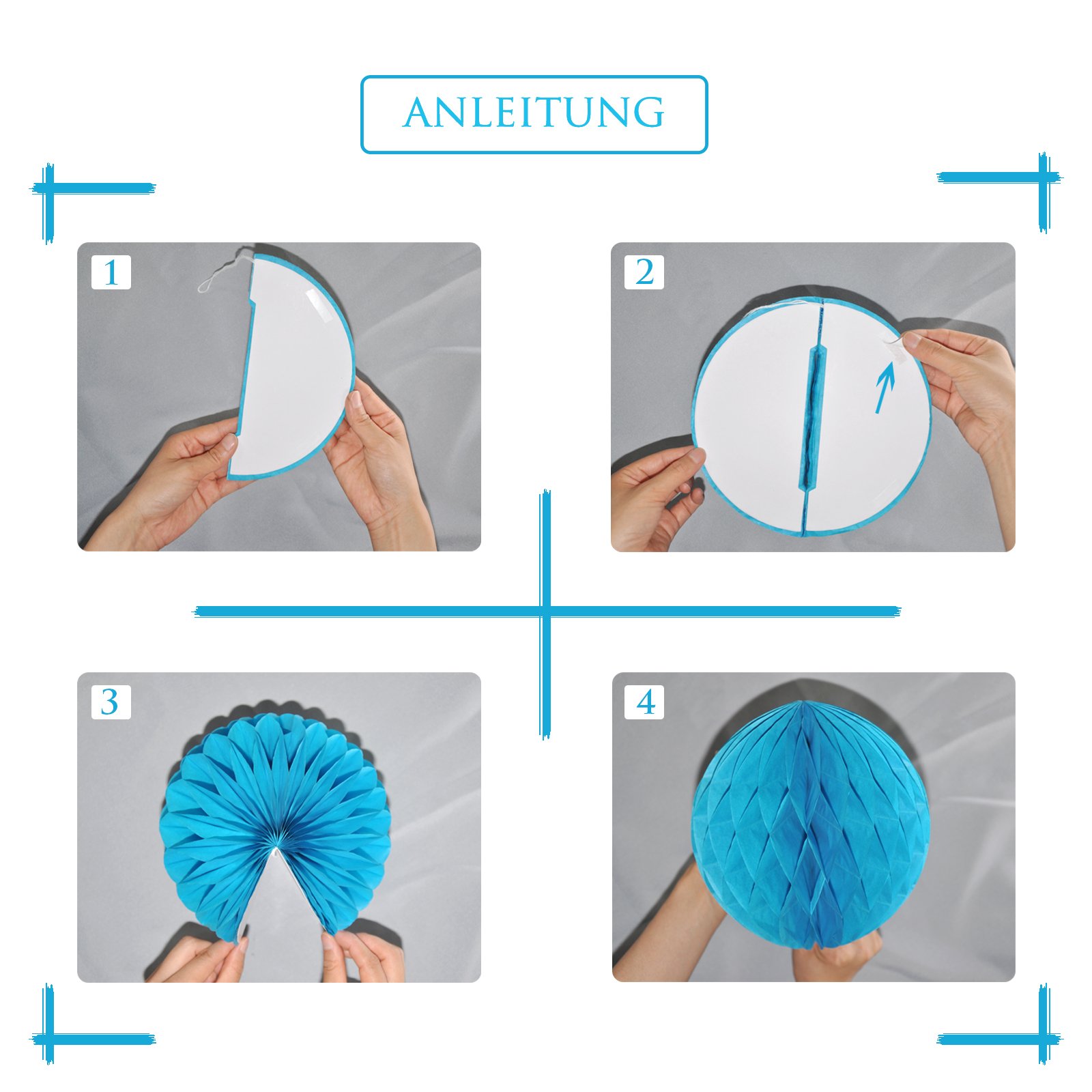 Daily Mall Lot De 10 Boules En Papier Nid D'abeille De 20,3 Cm Et 25,4 Cm Pour Décoration D'anniversaire, Mariage, Décoration D'intérieur Ou Chambre D'enfant (Style 2