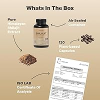 Vista 5 de Organic Himalayan Shilajit Resin Extract - 1000mg Max Potency, Lab Tested Pure Shilajit for Men & Women, 85+ Trace Minerals Fulvic Acid, Immune