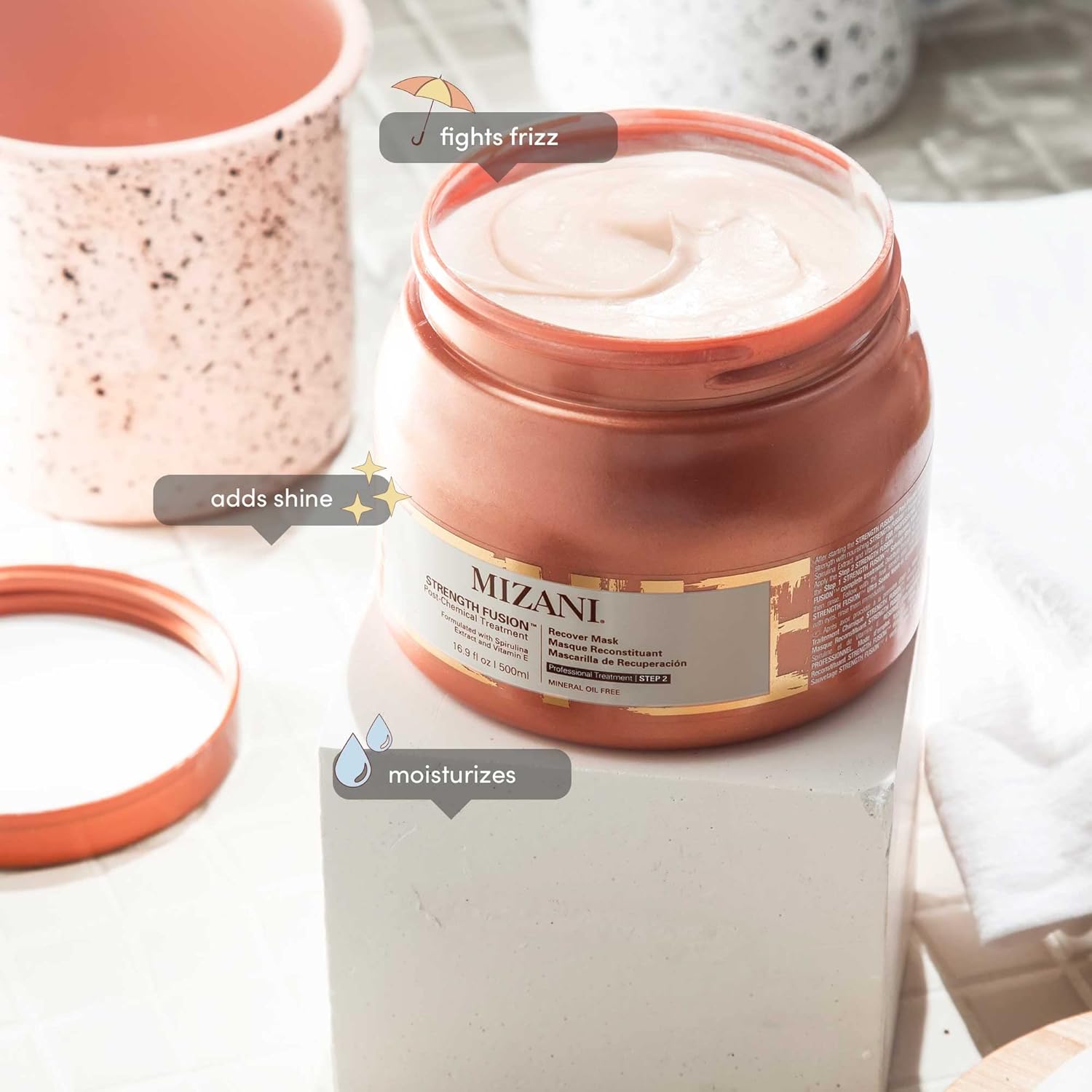 Mizani Strength Fusion Recover Mask - Intense Night-Time Treatment, For Damaged Hair - Image 2