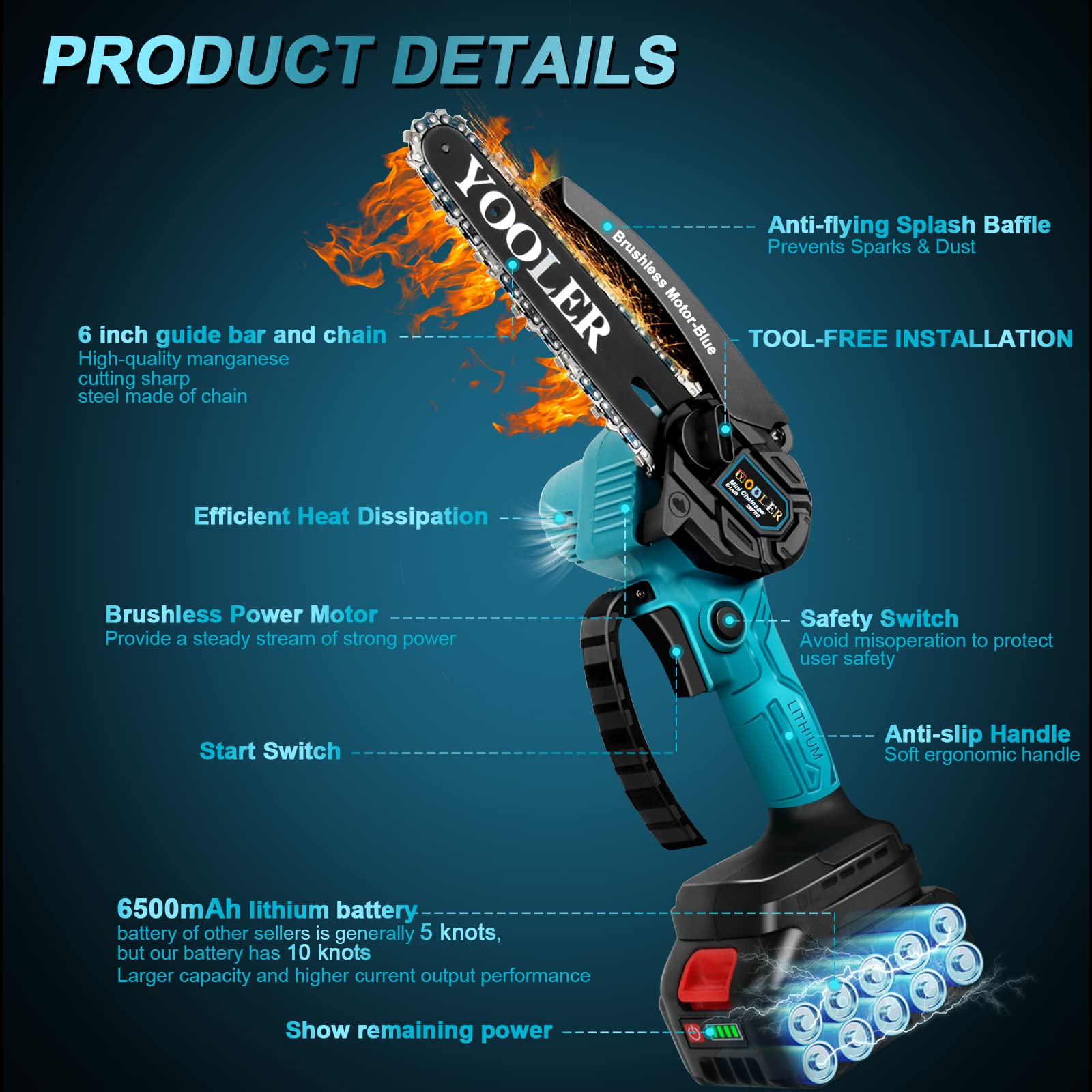 Snapklik.com : Mini Chainsaw, 6 Inch Portable Electric Chainsaw ...