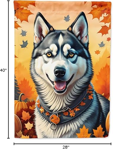 Miniatura 8 de Caroline's Treasures DAC1074CHF Siberian Husky Fall House Flag Large Porch Sleeve Pole Decorative Outside Yard Banner Artwork Wall Hanging,