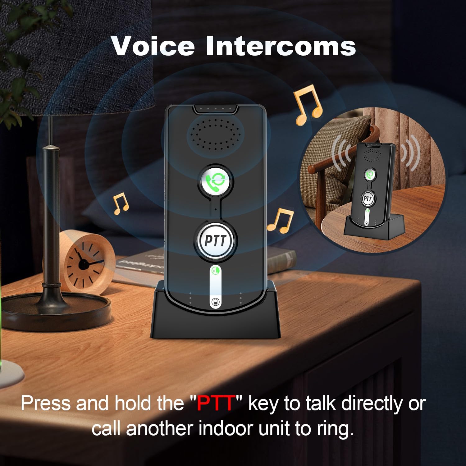 Person using JIAN BOLAND Wireless Intercom for voice communication